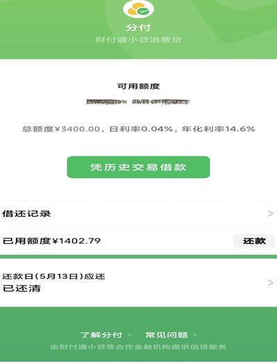 分付额度可以提现吗